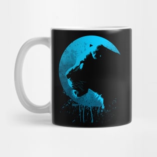 Lion Blue circle Mug